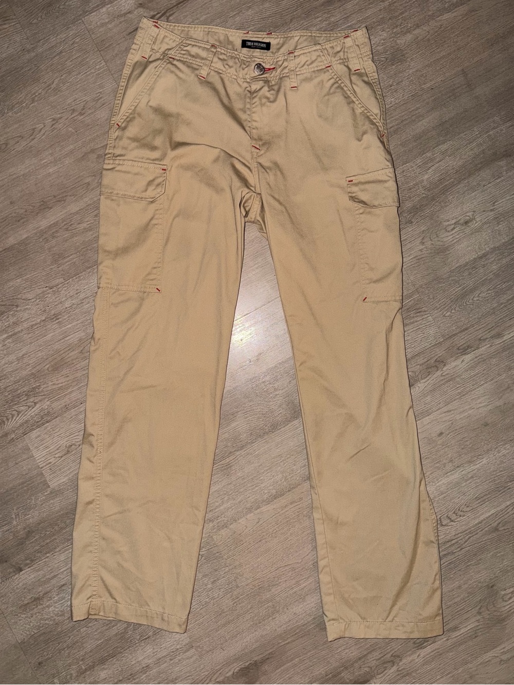 True Religion Men's Khaki Cargo Pants